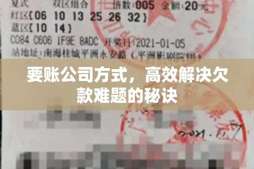 要账公司方式，高效解决欠款难题的秘诀